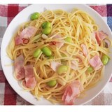 枝豆とベーコンの和風パスタ